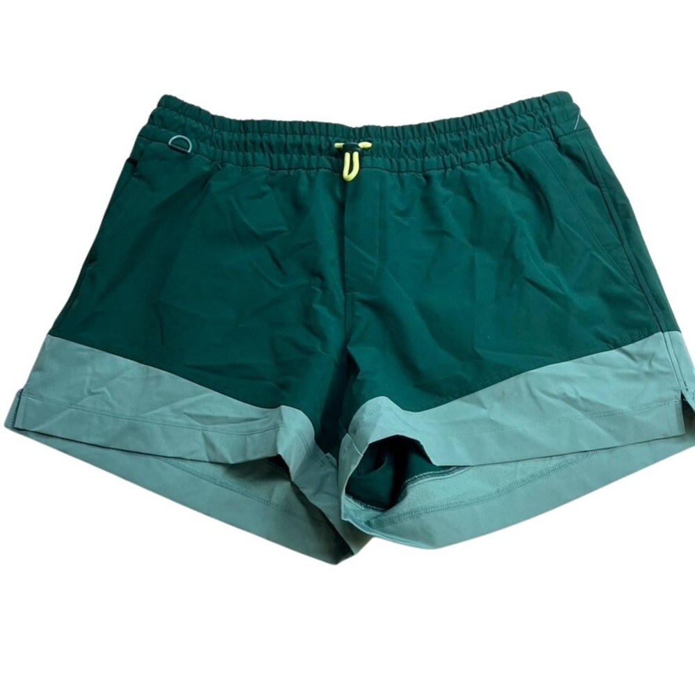 Athletic Shorts Green Teal StretchTech Go H2O High Rise Pocket Fits Phone 2X New